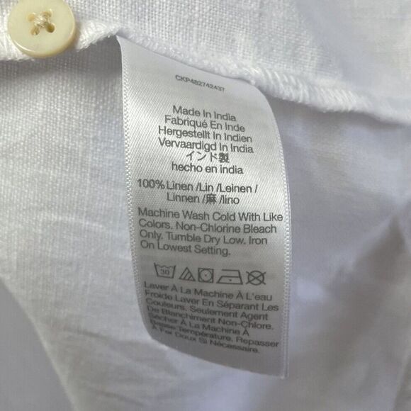MADEWELL Linen Mini Dress Women 8 White Square Neck Cutout NP764 - Picture 11 of 12